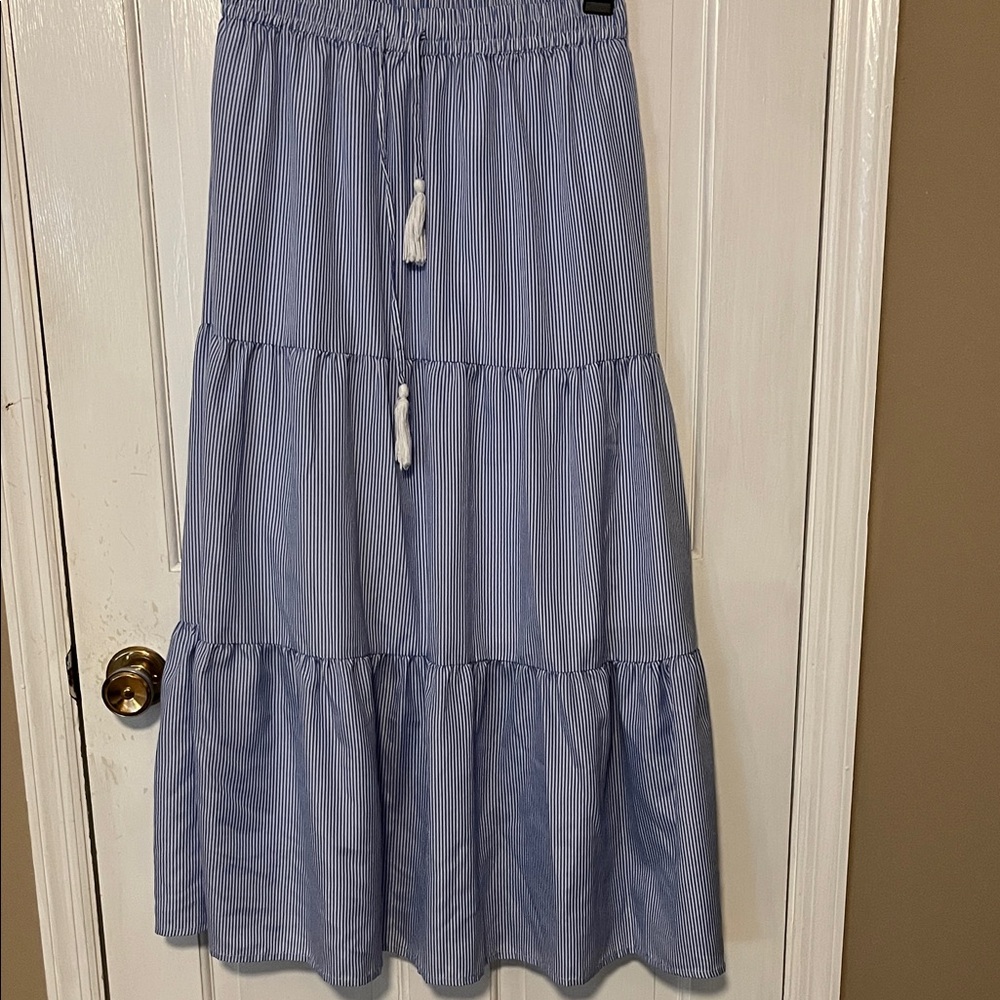 Striped Blue A-Line Skirt